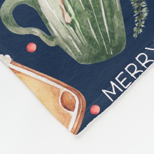 Hot Cocaca Gingerbrood Cookies Rustige kerst Fleece Deken (Hoek)