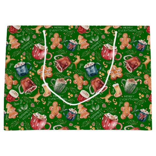 Hot Cocaca Gingerbrood Cookies Rustige kerst Groot Cadeauzakje (Voorkant)