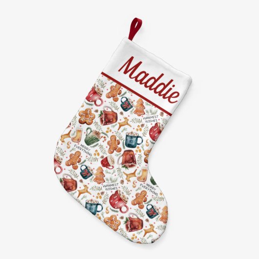 Hot Cocaca Gingerbrood Cookies Rustige kerst Kleine Kerstsok (Voorkant (Hangend))