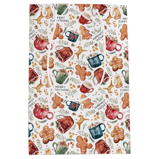 Hot Cocaca Gingerbrood Cookies Rustige kerst Medium Cadeauzakje (Voorkant)