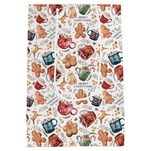 Hot Cocaca Gingerbrood Cookies Rustige kerst Medium Cadeauzakje (Achterkant)