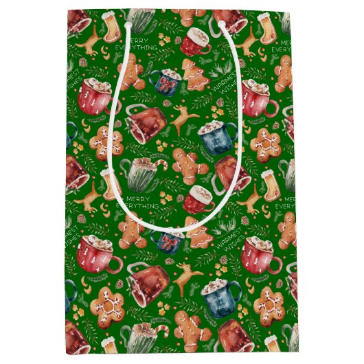 Hot Cocaca Gingerbrood Cookies Rustige kerst Medium Cadeauzakje (Voorkant)