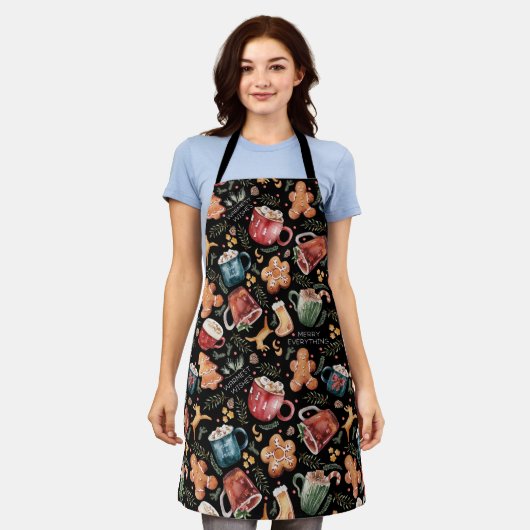 Hot Cocaca Gingerbrood Cookies Rustige kerst Schort (Gedragen)