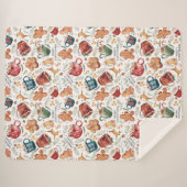 Hot Cocaca Gingerbrood Cookies Rustige kerst Sherpa Deken (Voorkant (horizontaal))