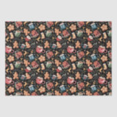 Hot Cocaca Gingerbrood Cookies Rustige kerst Tissuepapier (Voorkant)