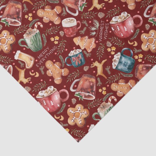 Hot Cocaca Gingerbrood Cookies Rustige kerst Tissuepapier (Detail)