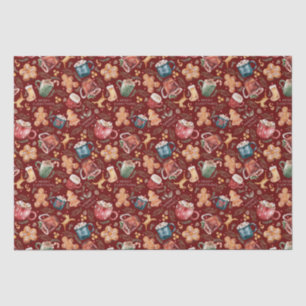 Hot Cocaca Gingerbrood Cookies Rustige kerst Tissuepapier