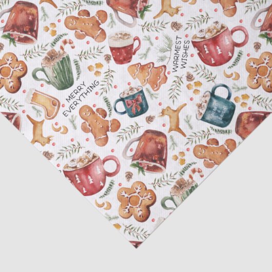 Hot Cocaca Gingerbrood Cookies Rustige kerst Tissuepapier (Detail)