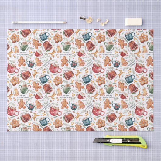 Hot Cocaca Gingerbrood Cookies Rustige kerst Tissuepapier (Craft)