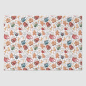 Hot Cocaca Gingerbrood Cookies Rustige kerst Tissuepapier (Voorkant)