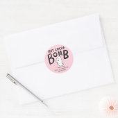 Hot Coco Bomb Roze Baby shower Ghost Ronde Sticker (Envelop)