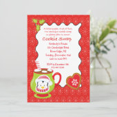 Hot Coco & Cookies Cookie Swap/Exchange-uitnodigin Kaart (Staand voorkant)