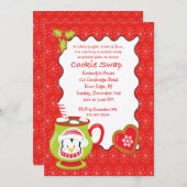 Hot Coco & Cookies Cookie Swap/Exchange-uitnodigin Kaart (Voorkant / Achterkant)