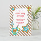 Hot Coco & Cookies Cookie Swap/Exchange-uitnodigin Kaart (Staand voorkant)