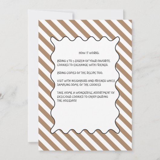 Hot Coco & Cookies Cookie Swap/Exchange-uitnodigin Kaart (Achterkant)