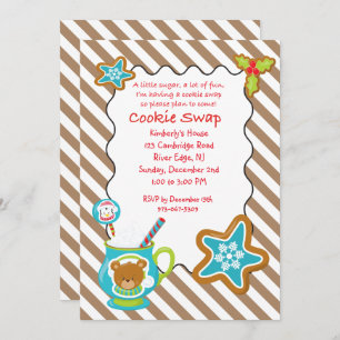 Hot Coco & Cookies Cookie Swap/Exchange-uitnodigin Kaart