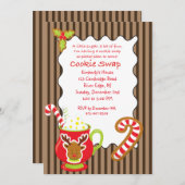 Hot Coco & Cookies Cookie Swap/Exchange-uitnodigin Kaart (Voorkant / Achterkant)