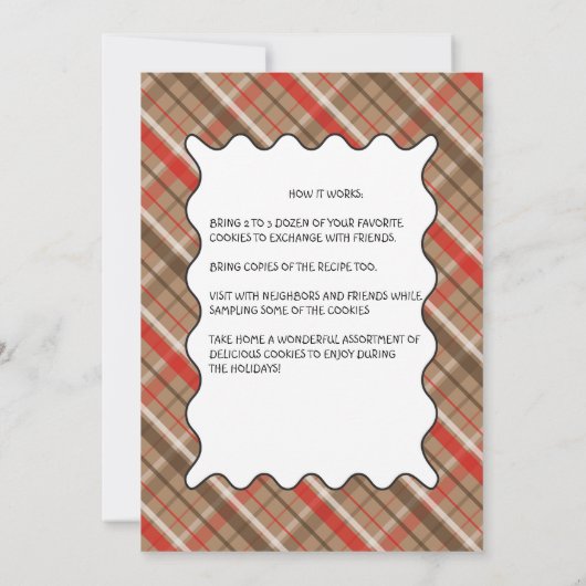 Hot Coco & Cookies Cookie Swap/Uitwisseling Uitnod Kaart (Achterkant)