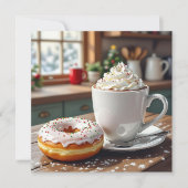 Hot Cocoa and Christmas Donuts Festive Poem Feestdagenkaart (Voorkant)