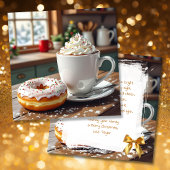 Hot Cocoa and Christmas Donuts Festive Poem Feestdagenkaart