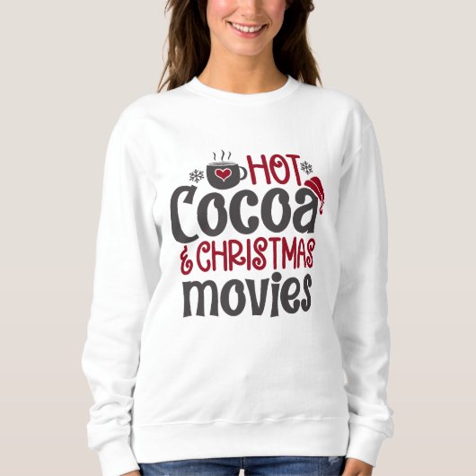 Hot Cocoa and Christmas Movies cute Christmas Trui (Voorkant)