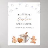 Hot Cocoa and Cookies Baby shower Welkom Poster (Voorkant)