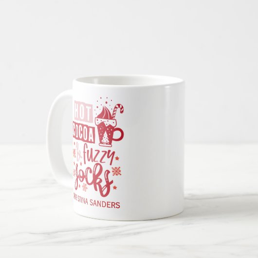 Hot Cocoa and Fuzzy Socks Cute Christmas Koffiemok (Voorkant links)
