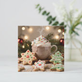 Hot Cocoa and Sugar Cookies | Christmas Feestdagenkaart (Staand voorkant)