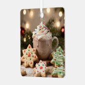 Hot Cocoa and Sugar Cookies | Christmas Metalen Ornament (Voorkant links)