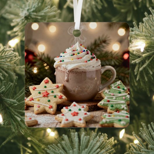 Hot Cocoa and Sugar Cookies | Christmas Metalen Ornament (Insitu)