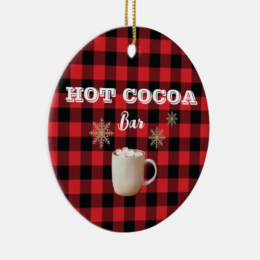 Hot Cocoa Bar Check Mountain Keramisch Ornament (Rechts)