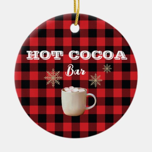 Hot Cocoa Bar Check Mountain Keramisch Ornament (Voorkant)