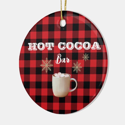 Hot Cocoa Bar Check Mountain Keramisch Ornament (Links)