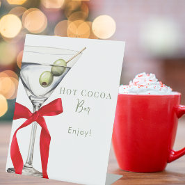 Hot Cocoa Bar Dirty Martini Bridal Shower Reclamebord Met Voetstuk