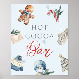 Hot Cocoa Bar Kerstmis Winter Eerste Verjaardag Poster
