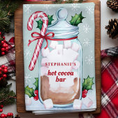 Hot Cocoa Bar Schattige Gepersonaliseerde Kerst Theedoek
