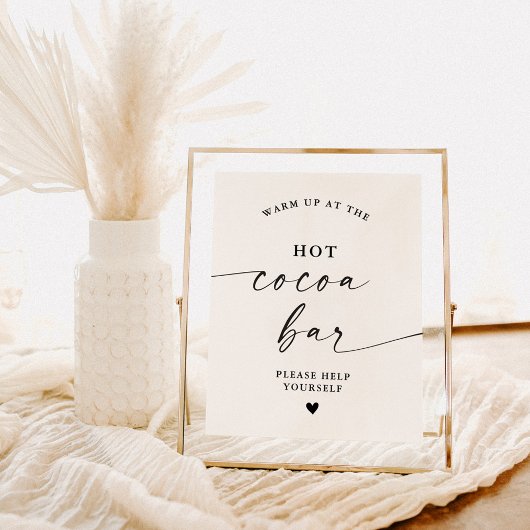 Hot Cocoa Bar Sign, Moderne Minimalistische Hot Co Poster