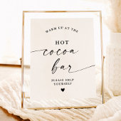 Hot Cocoa Bar Sign, Moderne Minimalistische Hot Co Poster