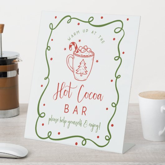 Hot Cocoa bar sign Reclamebord Met Voetstuk (Insitu)