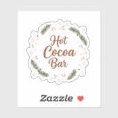 Hot Cocoa Bar Station Rustic Christmas Sticker (Vel)