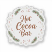Hot Cocoa Bar Station Rustic Christmas Sticker (Voorkant)