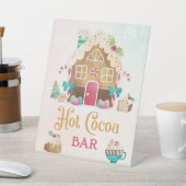 Hot Cocoa Bar Teken met Gingerbread House Reclamebord Met Voetstuk (Insitu)