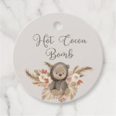Hot Cocoa Bomb Boho Pampas Grass Teddy Bear Bedankjes Labels (Voorkant)