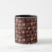 Hot Cocoa Chocoholic Funny Humor Modern Brown Mok (Midden)