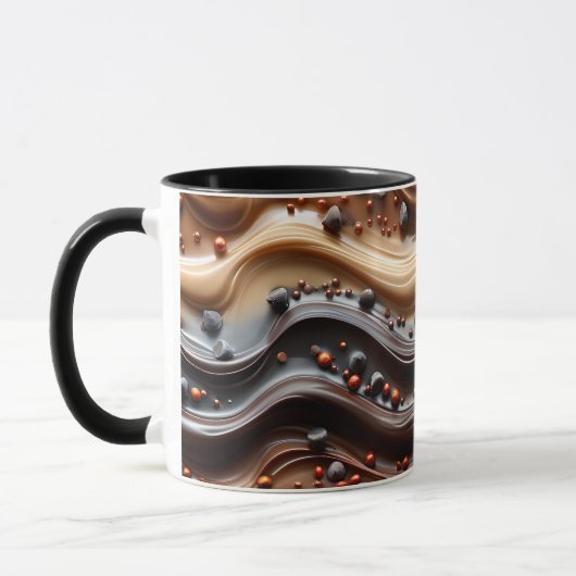 Hot Cocoa Chocoholic Funny Humor Modern Brown Mok (Links)