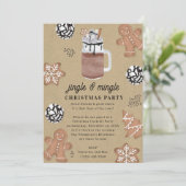 Hot Cocoa Chocolate Cookies Christmas Party Kaart (Staand voorkant)