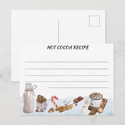 Hot Cocoa Chocolate Recept Kaart briefkaart (Voorkant / Achterkant)