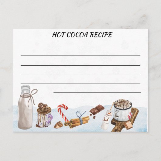 Hot Cocoa Chocolate Recept Kaart briefkaart (Voorkant)