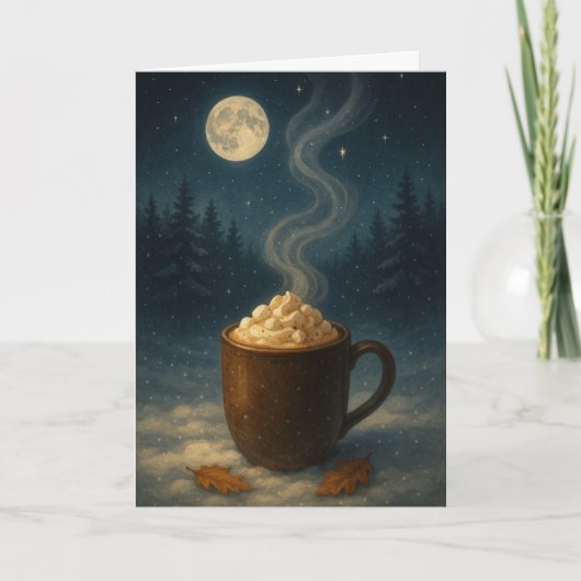 Hot Cocoa Christmas Card – Cozy Holiday Greeting w Kaart (Voorkant)