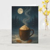 Hot Cocoa Christmas Card – Cozy Holiday Greeting w Kaart (Gele Bloem)
